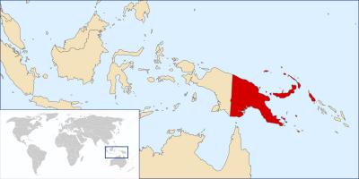 Papua-jaungvineja atrašanās vietu uz pasaules kartes